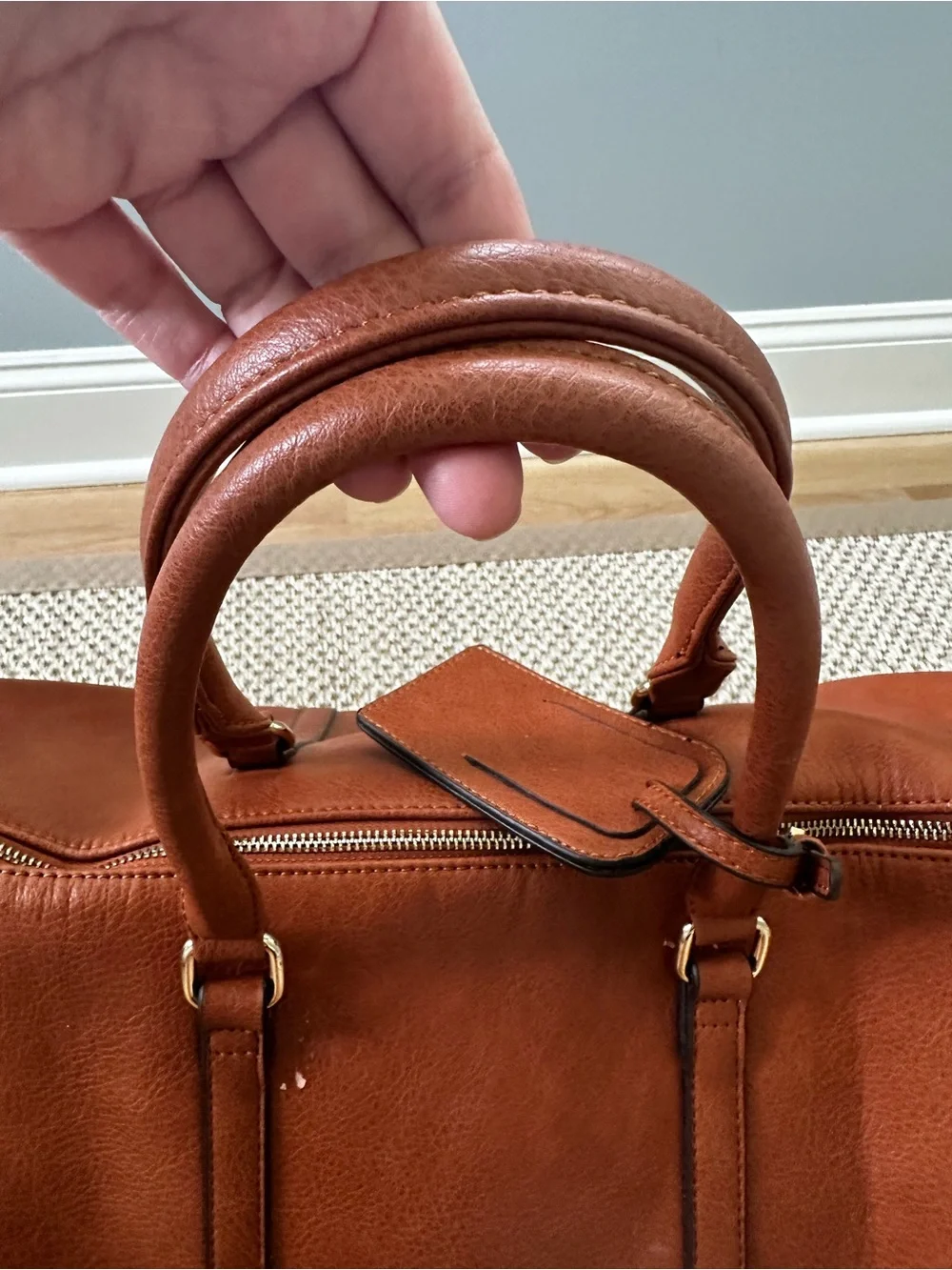 Sole Society Weekender Vegan leather Duffel Bag - Brown